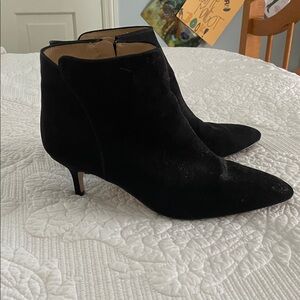 Jessica Simpson faux black suede kitten heel boots.
